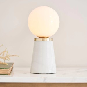 Regency Designs Otto Brushed Gold and White Marble Table Lamp Regency Designs Otto Brushed Gold and White Marble Table Lamp