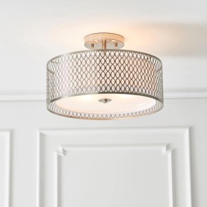 Regency Designs Cordero Satin Nickel and White Ceiling Lamp Light Regency Designs Cordero Satin Nickel and White Ceiling Lamp Light