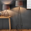 Regency Designs Apollo Grey Fabric Shade and Aged Copper Finish Floor Lamp