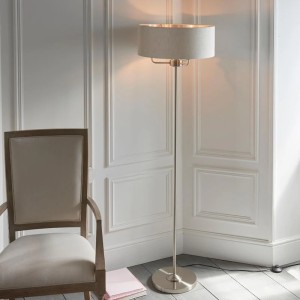 Regency Designs Highclere Natural Linen Shade and Chrome 3 Light Floor Lamp Regency Designs Highclere Natural Linen Shade and Chrome 3 Light Floor Lamp