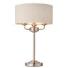 Regency Designs Highclere Natural Linen Shade and Chrome 3 Light Table Lamp