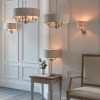 Regency Designs Highclere Natural Linen Shade and Chrome 3 Light Table Lamp