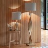 Regency Designs Abia Natural Linen Shade and Oak Effect Floor Lamp