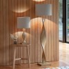 Regency Designs Abia Natural Linen Shade and Oak Effect Table Lamp