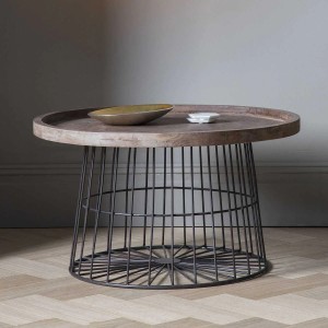 Menziesa Furniture Round Grey Metal Coffee Table Menziesa Furniture Round Grey Metal Coffee Table