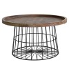 Menziesa Furniture Round Grey Metal Coffee Table