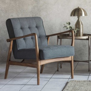 Humber Furniture Dark Grey Linen Armchair Humber Furniture Dark Grey Linen Armchair