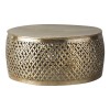 Khalasar Furniture Round Light Gold Metal Coffee Table