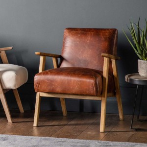 Neyland Furniture Vintage Brown Leather Armchair Neyland Furniture Vintage Brown Leather Armchair