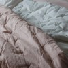 White and Blush Cotton Stitched Bedspread
