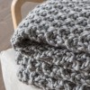 Regency Design Moss Grey Chunky Knitted Throw