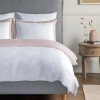 Isla Blush and White 100% Cotton Double Duvet Set