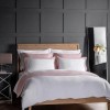 Isla Blush and White 100% Cotton Double Duvet Set