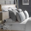 Isla Silver and White 100% Cotton Double Duvet Set