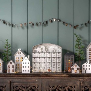 House Scene Grey Metal Advent Calendar