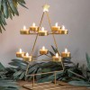 Xmas Tree Gold Tealight Holder x10 Indoor Decoration