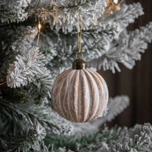 Jako Set of 18 White and Bronze Marbled Baubles Christmas Tree Decoration Jako Set of 18 White and Bronze Marbled Baubles Christmas Tree Decoration