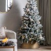 Hammered Antique Gold Iron Small Round Christmas Tree Skirt