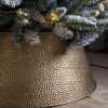 Hammered Antique Gold Iron Small Round Christmas Tree Skirt