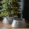 Starry Gold and Grey Iron Small Round Christmas Tree Skirt