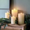 Rustic Set of 2 Ivory Small Round Pillar Candle