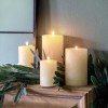 Rustic Set of 2 Ivory Large Round Pillar Candle