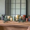 Rustic Set of 2 Slate Grey Small Round Pillar Candle