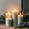 Rustic Set of 2 Sage Green Large Round Pillar Candle