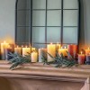 Rustic Set of 2 Sage Green Large Round Pillar Candle