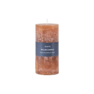 Rustic Set of 2 Amber Large Round Pillar Candle Rustic Set of 2 Amber Large Round Pillar Candle