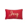 Christmas Joy Metallic Red Mink Velvet Cushion