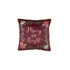 Christmas Merry and Bright Red Velvet Cushion