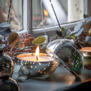 Bauble Silver Large Round Votive Candle Bauble Silver Large Round Votive Candle