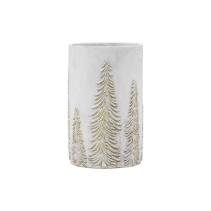 Christmas White and Gold Forest Large Flower Vase