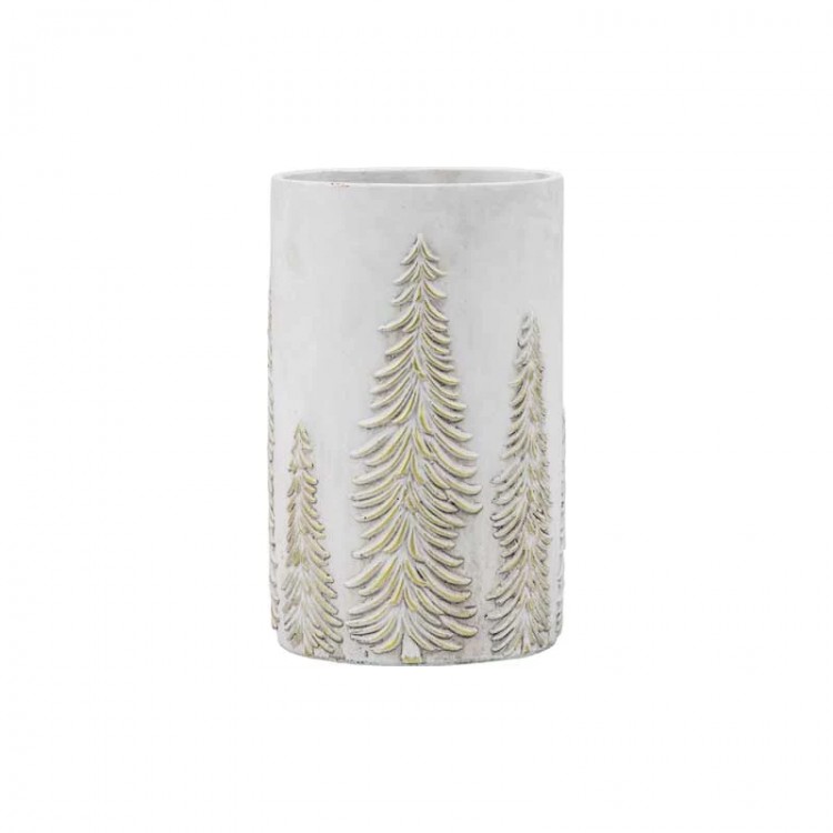Christmas White and Gold Forest Large Flower Vase