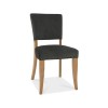 Bentley Designs Indus Rustic Oak 4 Seater Circular Dining Table & 4 Rustic Oak Upholstered Chairs in Gun Metal Velvet Fabric
