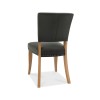 Bentley Designs Indus Rustic Oak 4 Seater Circular Dining Table & 4 Rustic Oak Upholstered Chairs in Gun Metal Velvet Fabric