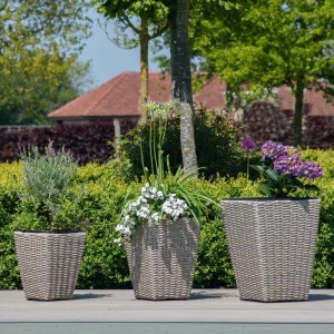 Maze Rattan Garden Furniture Cotswold 3 Shaped Tall Planters Maze Rattan Garden Furniture Cotswold 3 Shaped Tall Planters