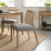 Bentley Designs Bergen Oak 4-6 Extending Dining Table and 4 Bergen Oak Dining Chairs in Grey Bonded Leather