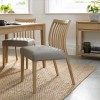 Bentley Designs Bergen Oak 4-6 Extending Dining Table and 4 Bergen Oak Dining Chairs in Grey Bonded Leather