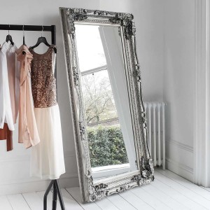 Louis Carved Furniture Leaner Silver Mirror Louis Carved Furniture Leaner Silver Mirror