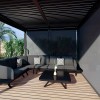 Maze Lounge Outdoor Furniture Grey 4m Square Aluminium Pergola with 4 Drop Sides