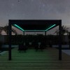 Maze Lounge Outdoor Furniture Grey 4m Square Aluminium Pergola with 4 Drop Sides