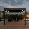 Maze Lounge Outdoor Furniture Grey 4m Square Aluminium Pergola with 4 Drop Sides