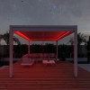 Maze Lounge Outdoor Furniture White 4m Square Aluminium Pergola with 4 Drop Sides