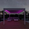 Maze Lounge Outdoor Furniture White 4m Square Aluminium Pergola with 4 Drop Sides