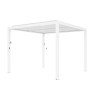 Maze Lounge Outdoor Furniture White 4m Square Aluminium Pergola with 4 Drop Sides