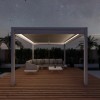 Maze Lounge Outdoor Furniture White 4m Square Aluminium Pergola with 4 Drop Sides