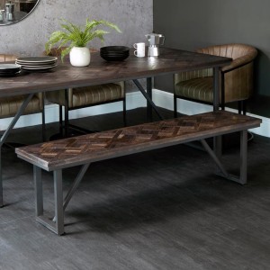 Brixton Teak & Iron 1.6m Dining Bench Brixton Teak & Iron 1.6m Dining Bench