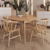 Balto Solid Oak Round Dining Table and 4 Como Oak Armchairs